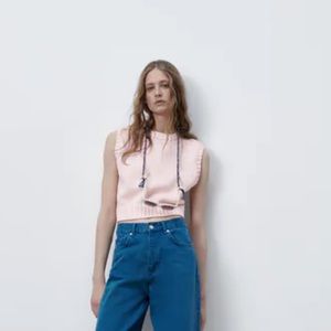 Pastel Pink Sweater Vest // Zara
